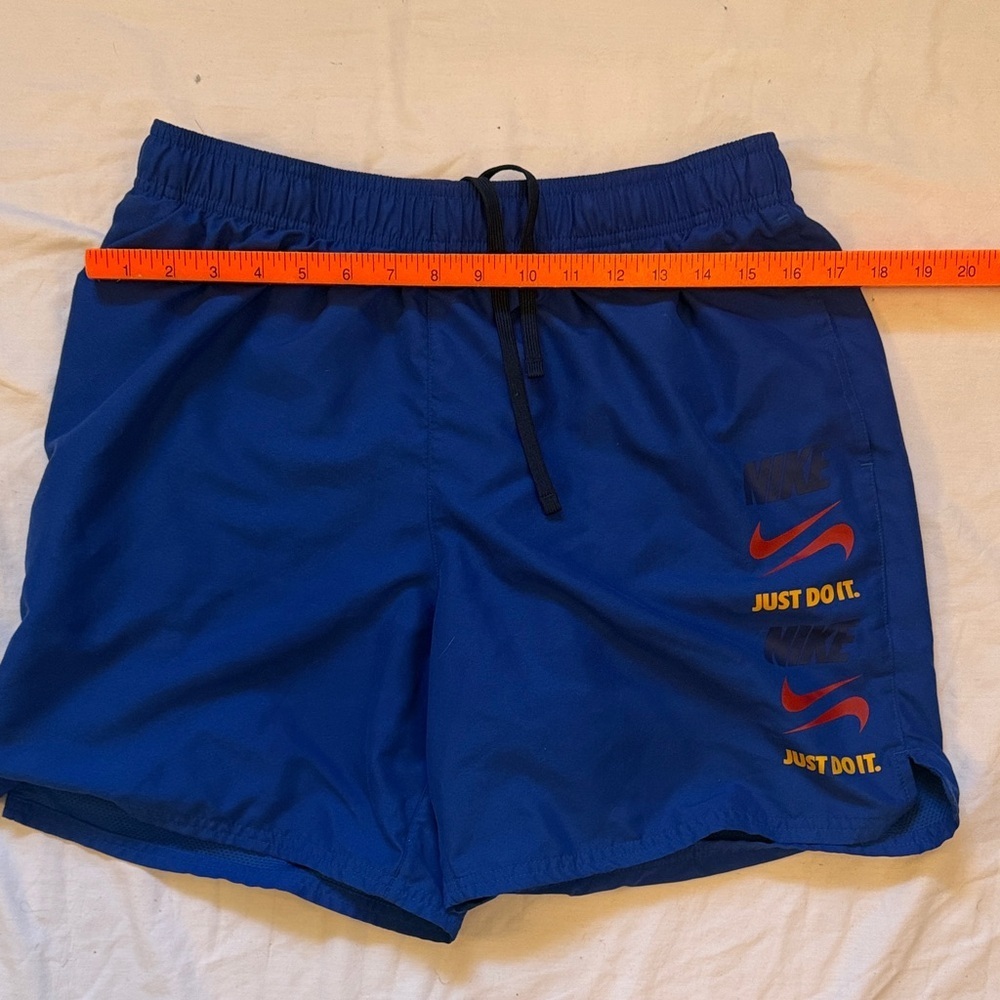Nike Royal Blue Shorts with Red and Yellow Accents cut tag - Picture 6 of 9